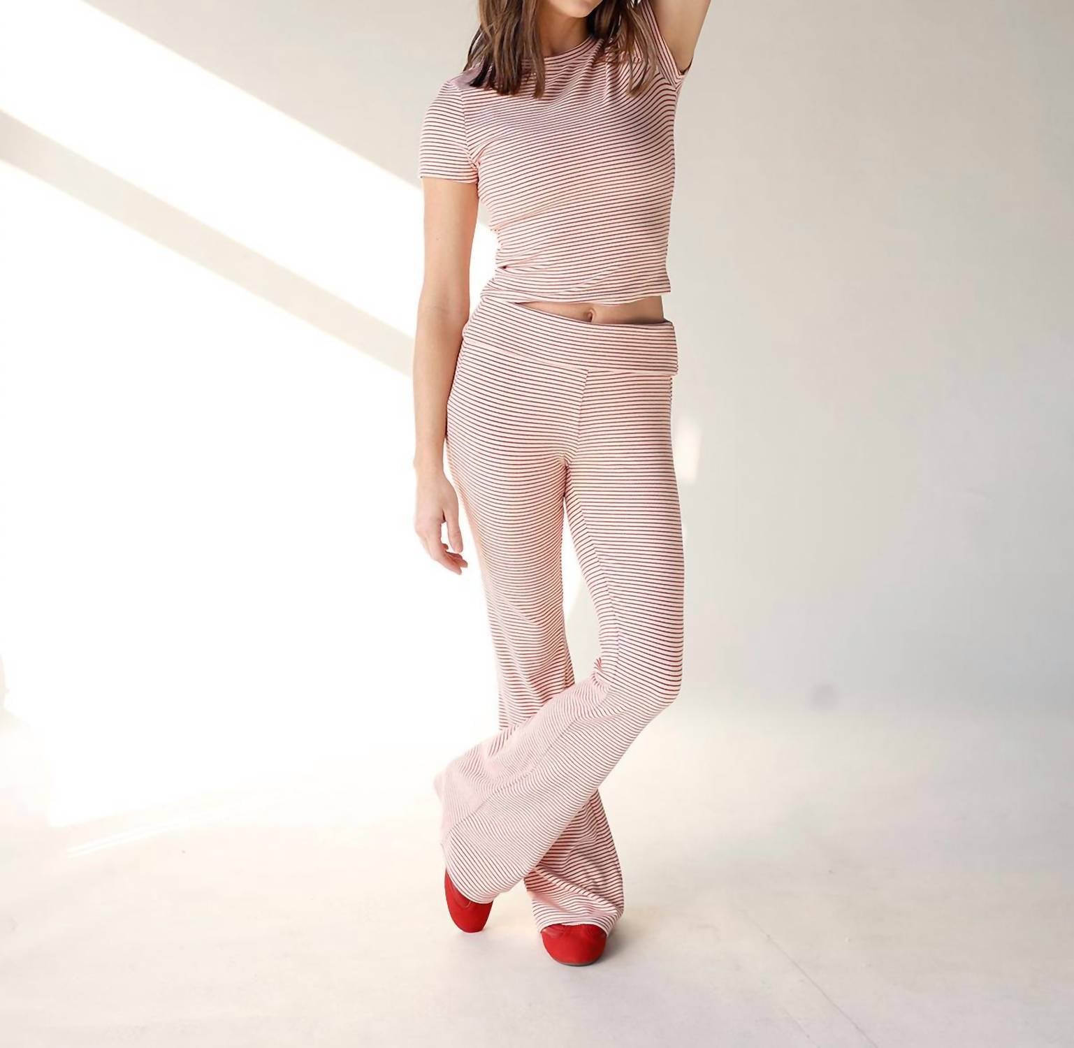 Pretty Garbage - Bubble Gum Stripe Flare Pants
