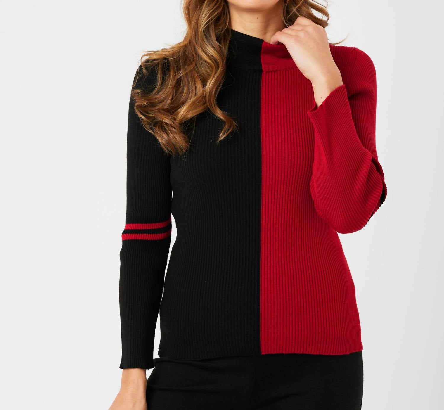 Angel Apparel - Two Tone Mock Neck Sweater