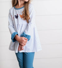 Adorable Sweetness - Girl's Polka Dot Chicken Pant Set