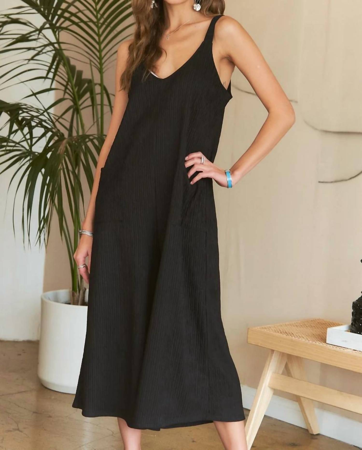Adora - Wide Leg Crinkle Jumpsuit