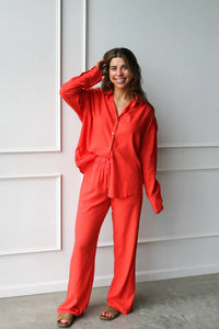 Elan - Button Front Lounge Top