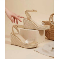 Let'S See Style - Women's Lucite Espadrille Wedge Sandals