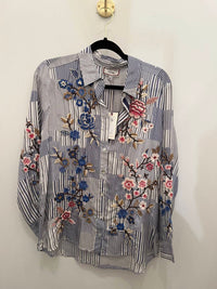 Johnny Was Women's Malta button down in blue plaid - women's blouse