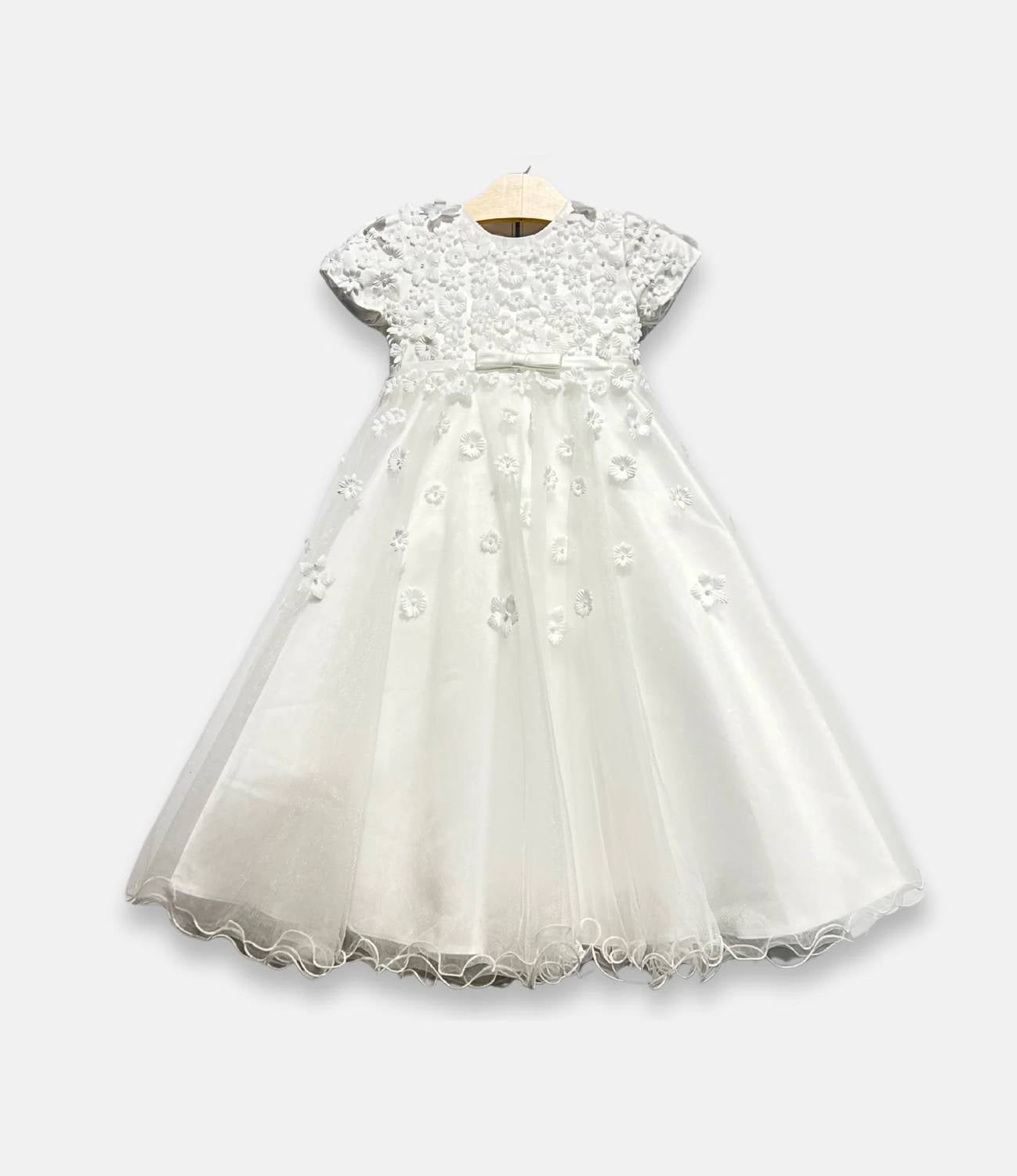 Macis - Girl's Scattered Flowers Appliqué Dress