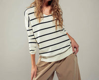 Urban Daizy - The Soft Sloane Stripe Tunic Sweater