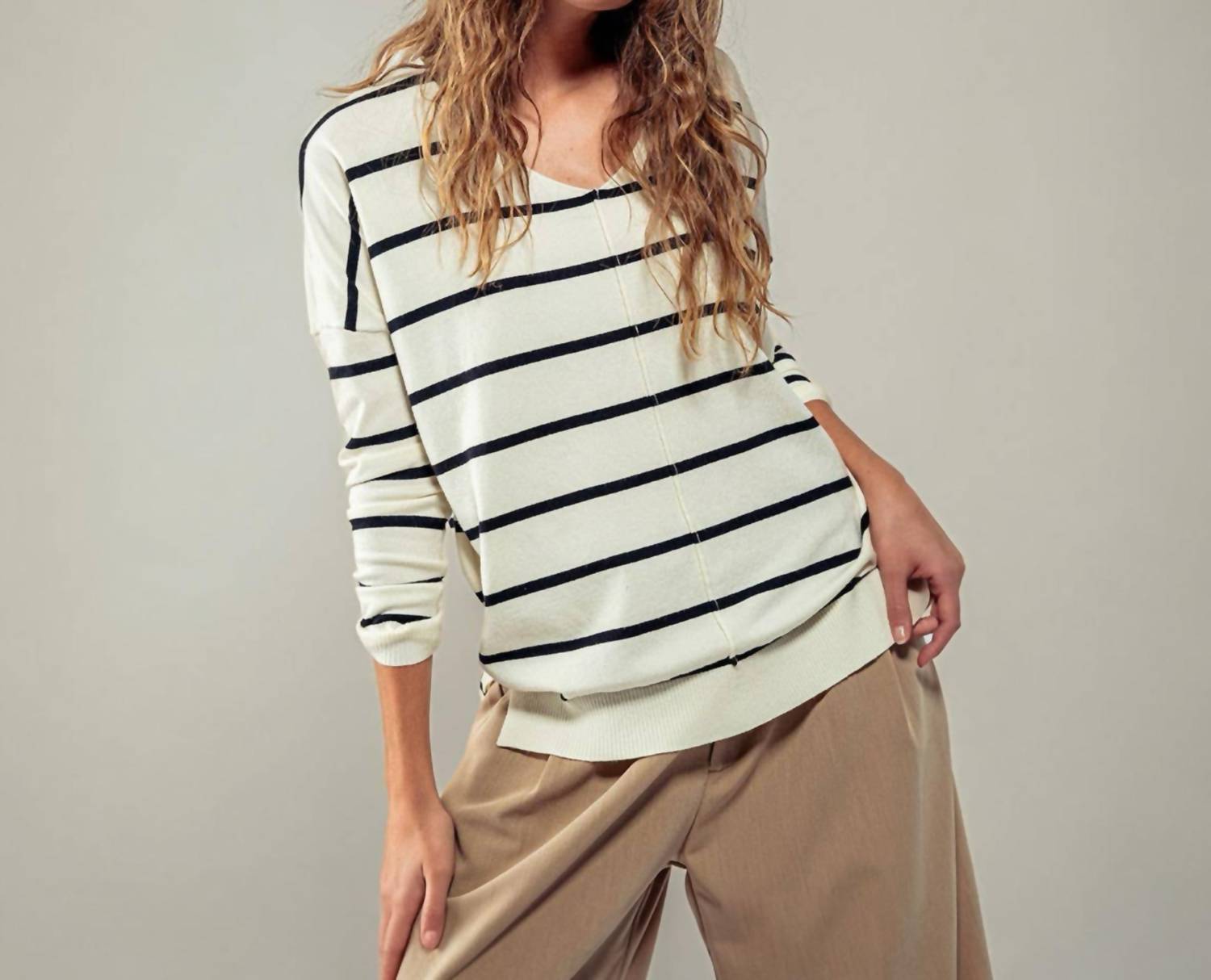 Urban Daizy - The Soft Sloane Stripe Tunic Sweater