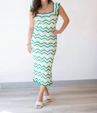 Skies Are Blue - Kelly Scalloped Knit Midi Dress