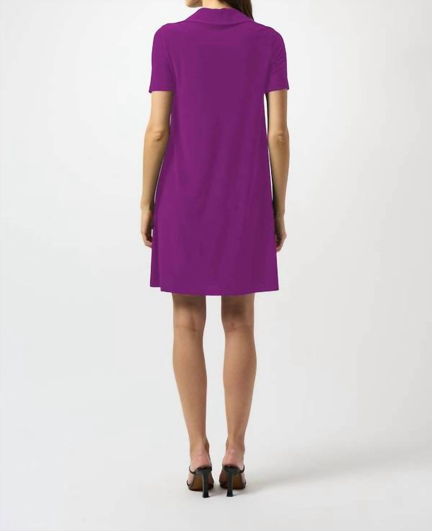 Joseph Ribkoff - Zipped Collar Trapeze Dress