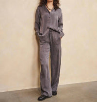 Esqualo - Women’s Elastic Waist Textured Pants