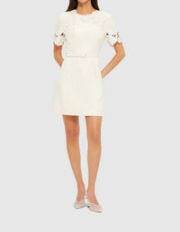 Leo Lin - Aurelie Applique Short Sleeve Mini Dress