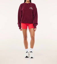 P.E. NATION Swerve 2.0 Sweat Oversized Fit in washed cabernet - women's top