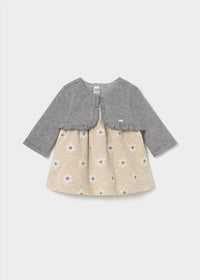 Mayoral - Girls Newborn Knit Dress With Cardigan