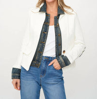 Six/Fifty - Clarissa Mixed Media Denim Jacket
