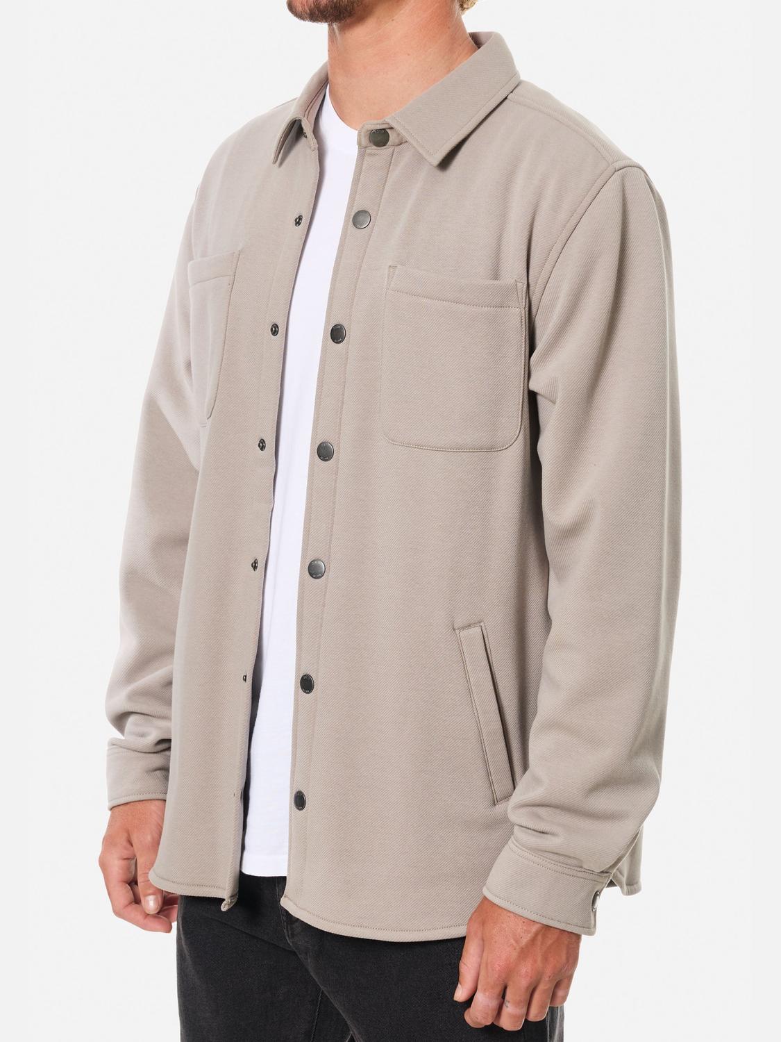Katin Harold Fleece Jacket in vintage khaki - men's jacket - detail view