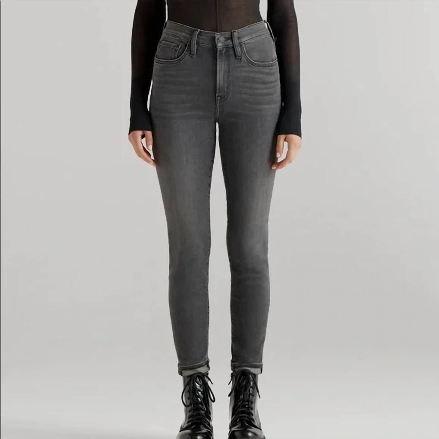 EDWIN Candice Is A High-rise Skinny Jean in washed black - women's jeans