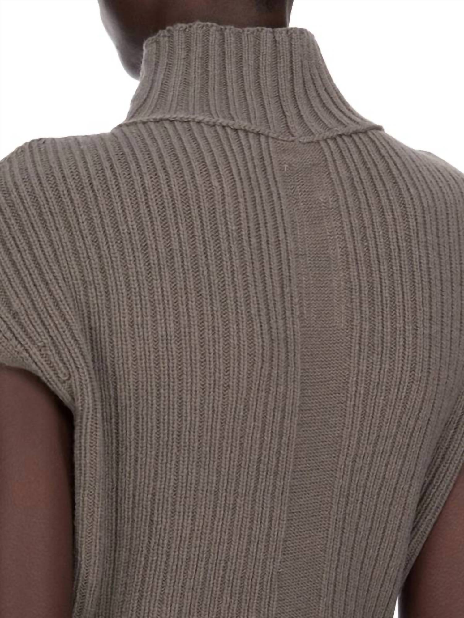 Rick Owens - Maglia Cashmere Cap Sleeve Turtleneck Top