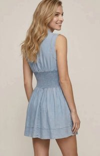 Doe And Rae - Chambray Zip Front Dress