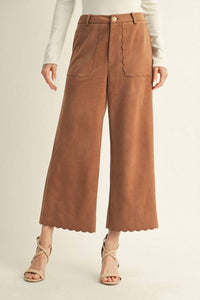 Jodifl - Scalloped Suede Culotte Pants