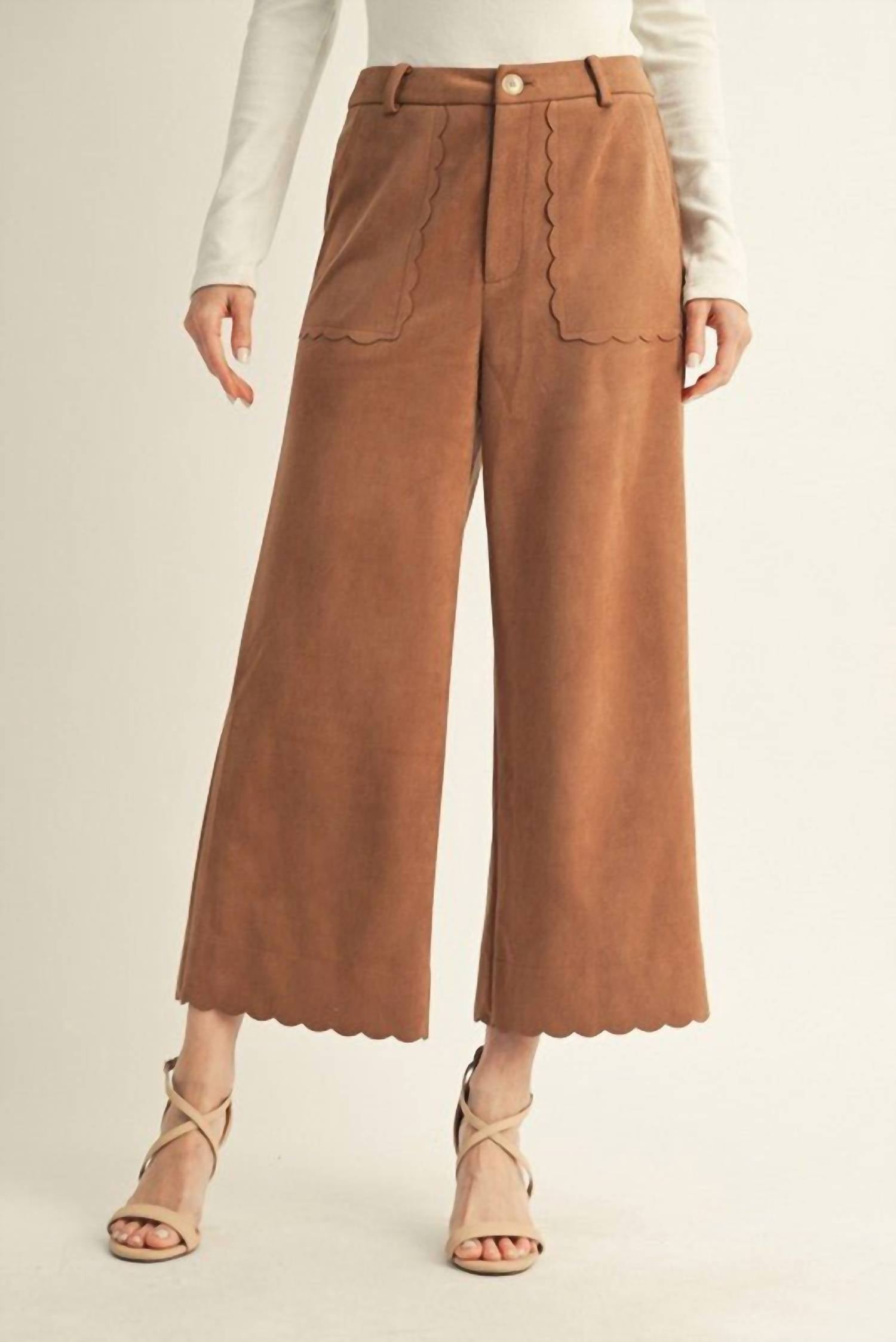 Jodifl - Scalloped Suede Culotte Pants
