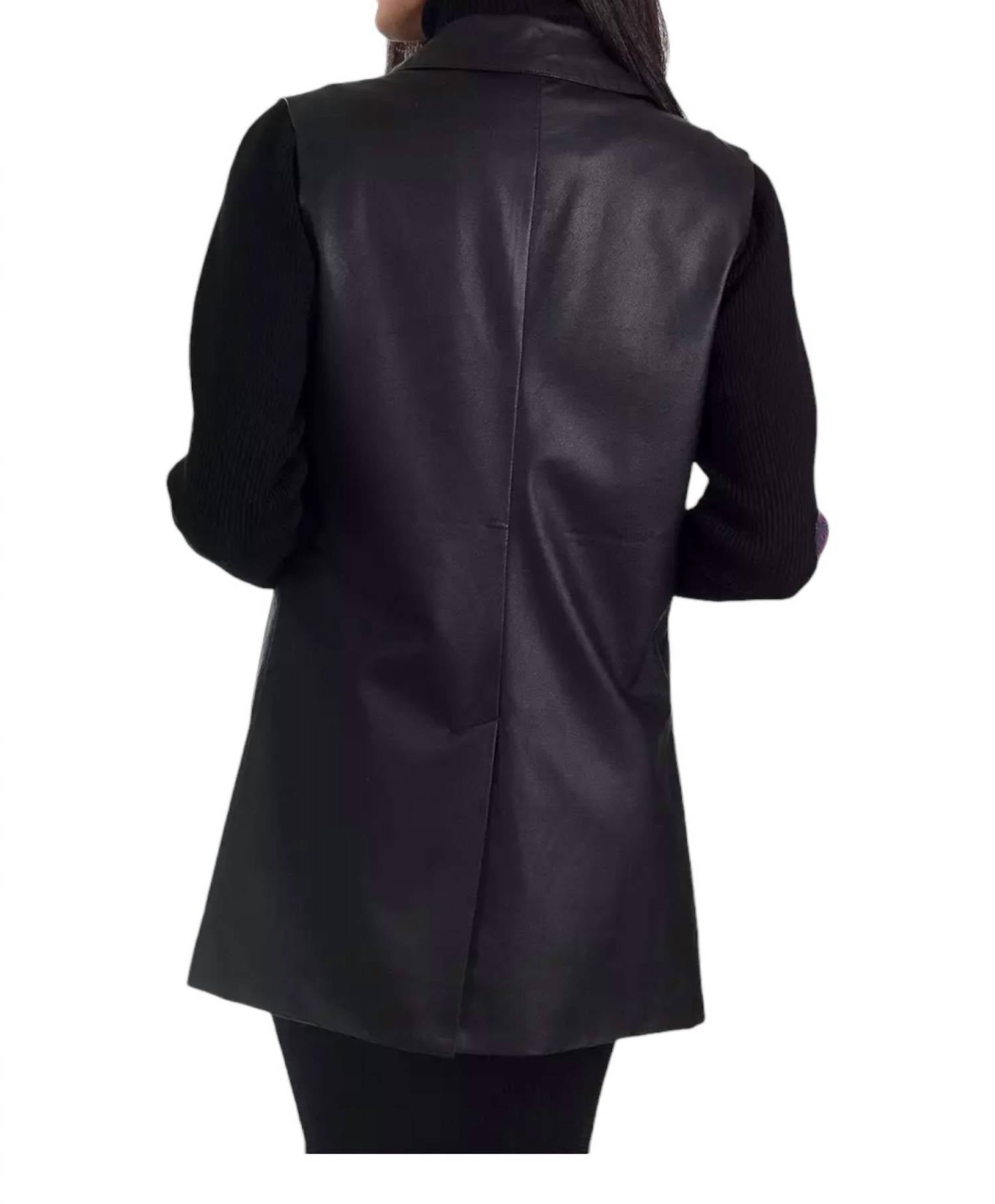 Nine West - WOMEN'S FAUX LEATHER SLEEVELESS BLAZER