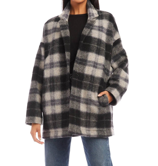 BRUSHED PLAID JACKET