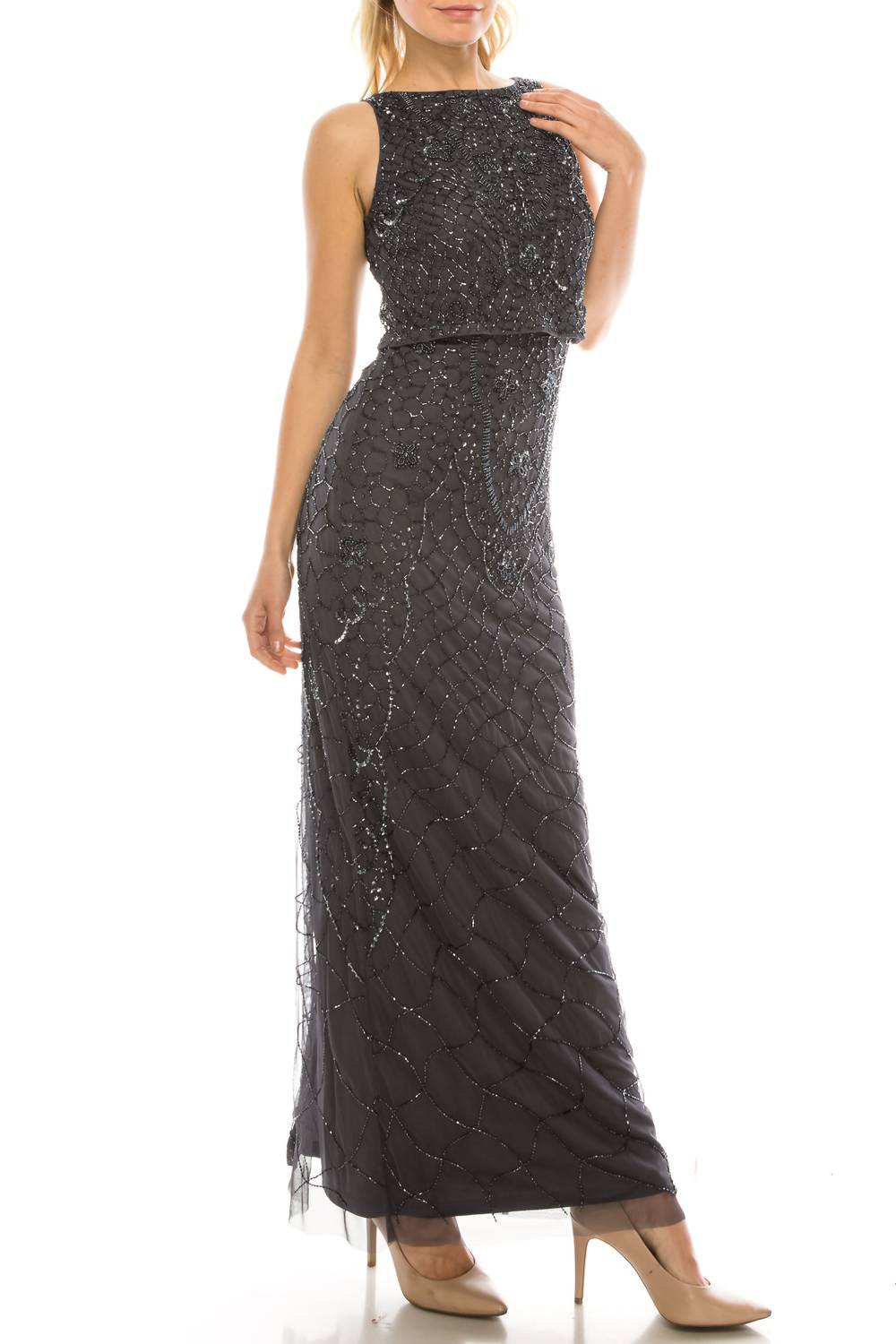 Aidan Mattox - Sleeveless Blouson Embellished Dress