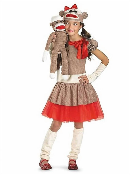 Disguise - GIRLS SOCK MONKEY DRESS COSTUME