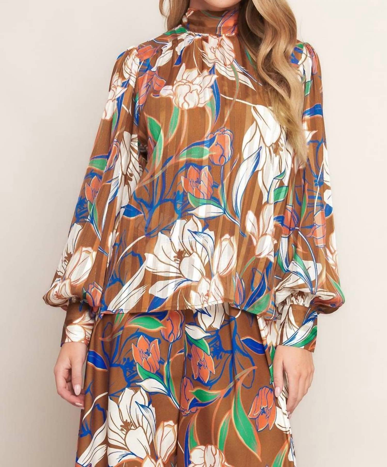Flying Tomato - Tie Floral Blouse