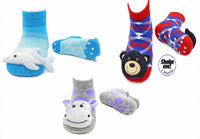 Liventi Inc. Kids Boogie Toes Rattle Socks - Set Of 3 in happy hippo black bear baby dolphin - kids' accessory