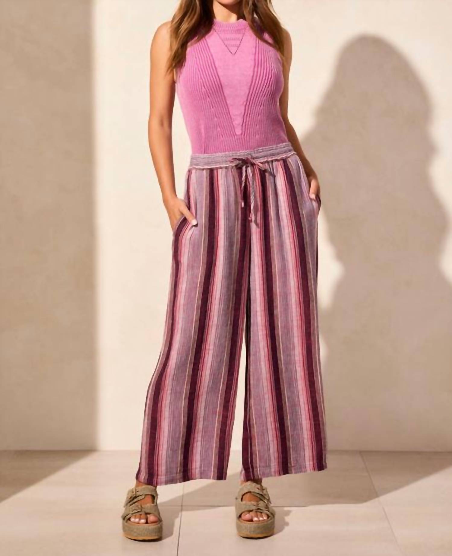 Tribal - Pull On Striped Pant