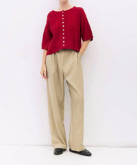 Mod Ref - Short Sleeve Cable Knit Sweater