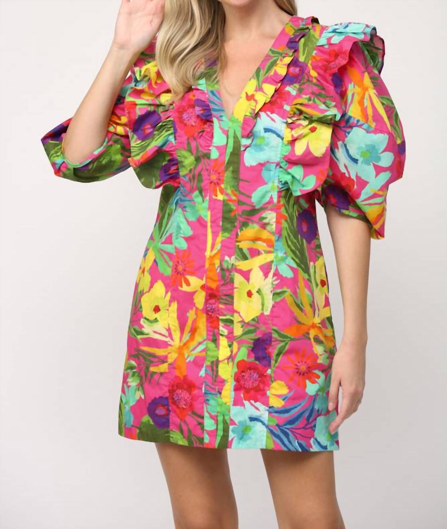 Fate - Tropical Dramatic Sleeve Dress