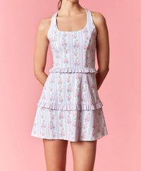 Peach Love Floral With Stripe Mix Active Dress in multi - women's dress