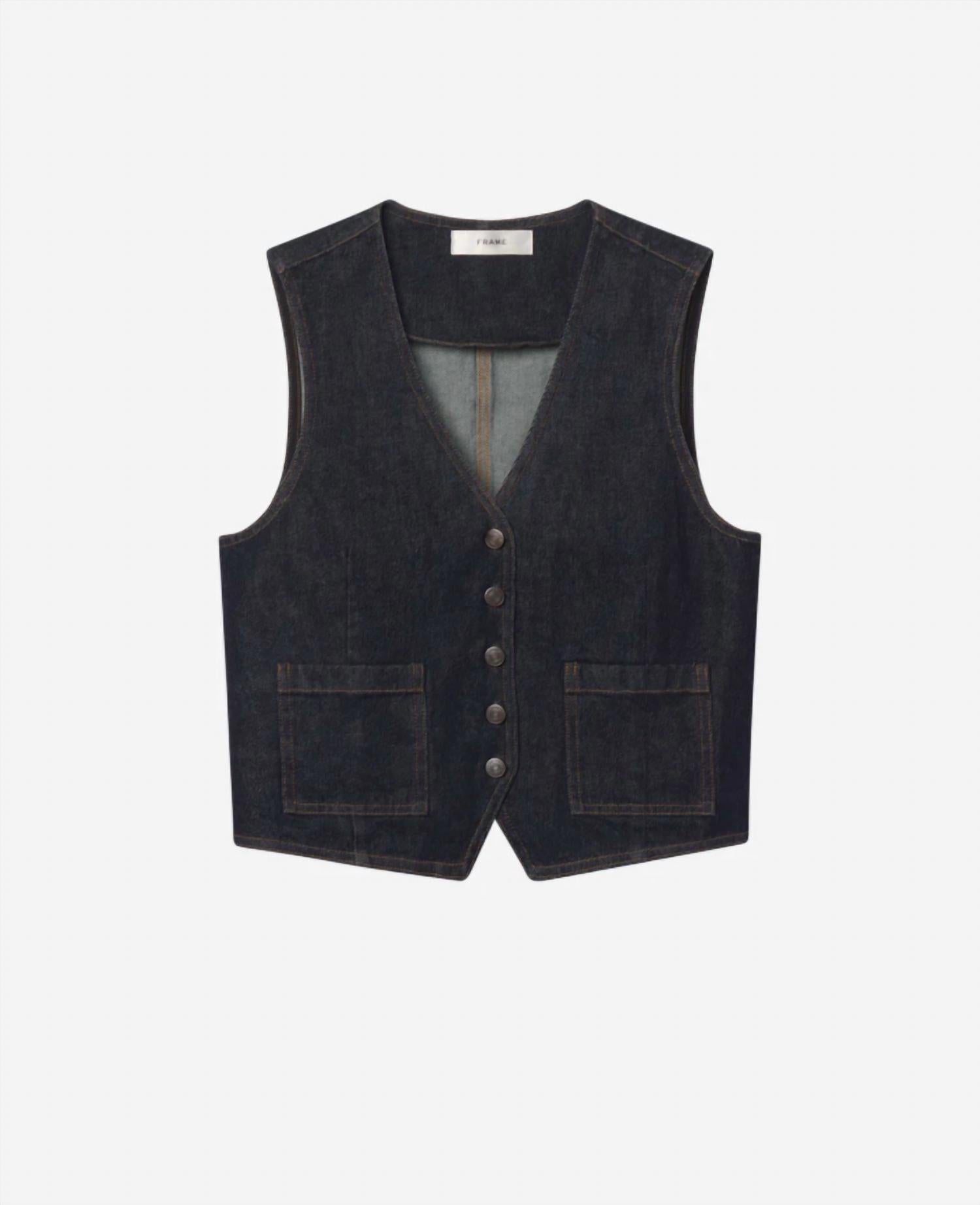 Frame - Denim Button Closure Jacket Vest