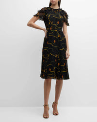 FLORAL CRINKLE CHIFFON DAY DRESS