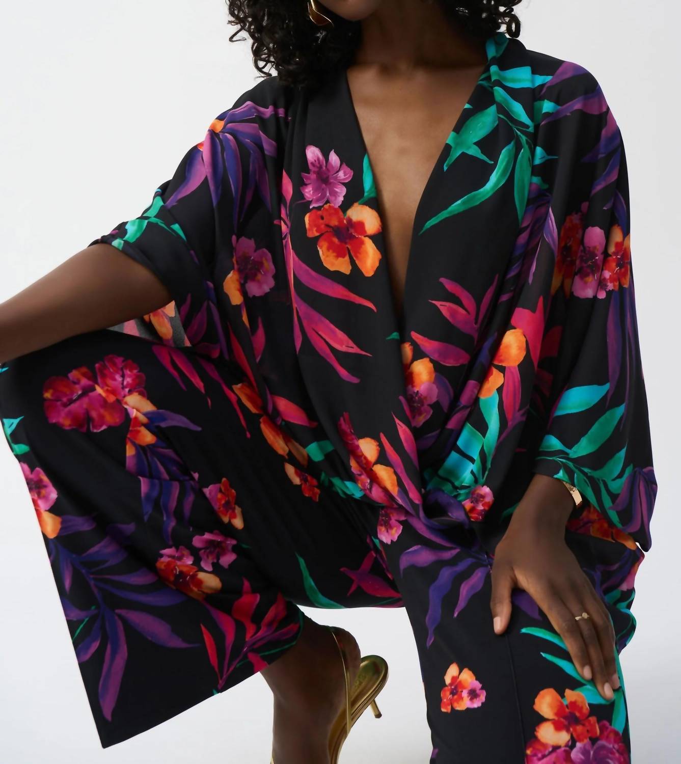 Joseph Ribkoff - Tropical Print Surplice Top