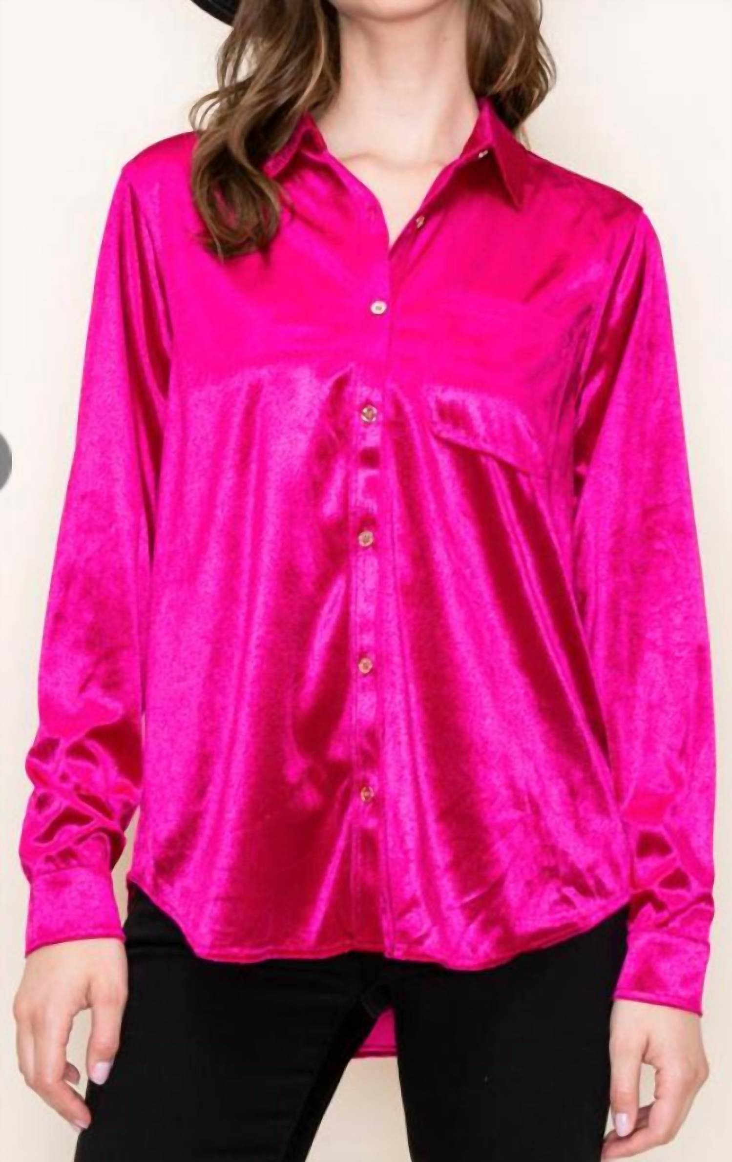 Staccato - Crushed Velvet Solid Shirt Top