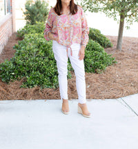 Charlie B - Women's Paisley Printed Long Sleeve Top