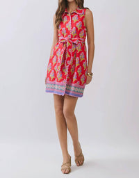 Tcec - Floral Print Belted Mini Dress