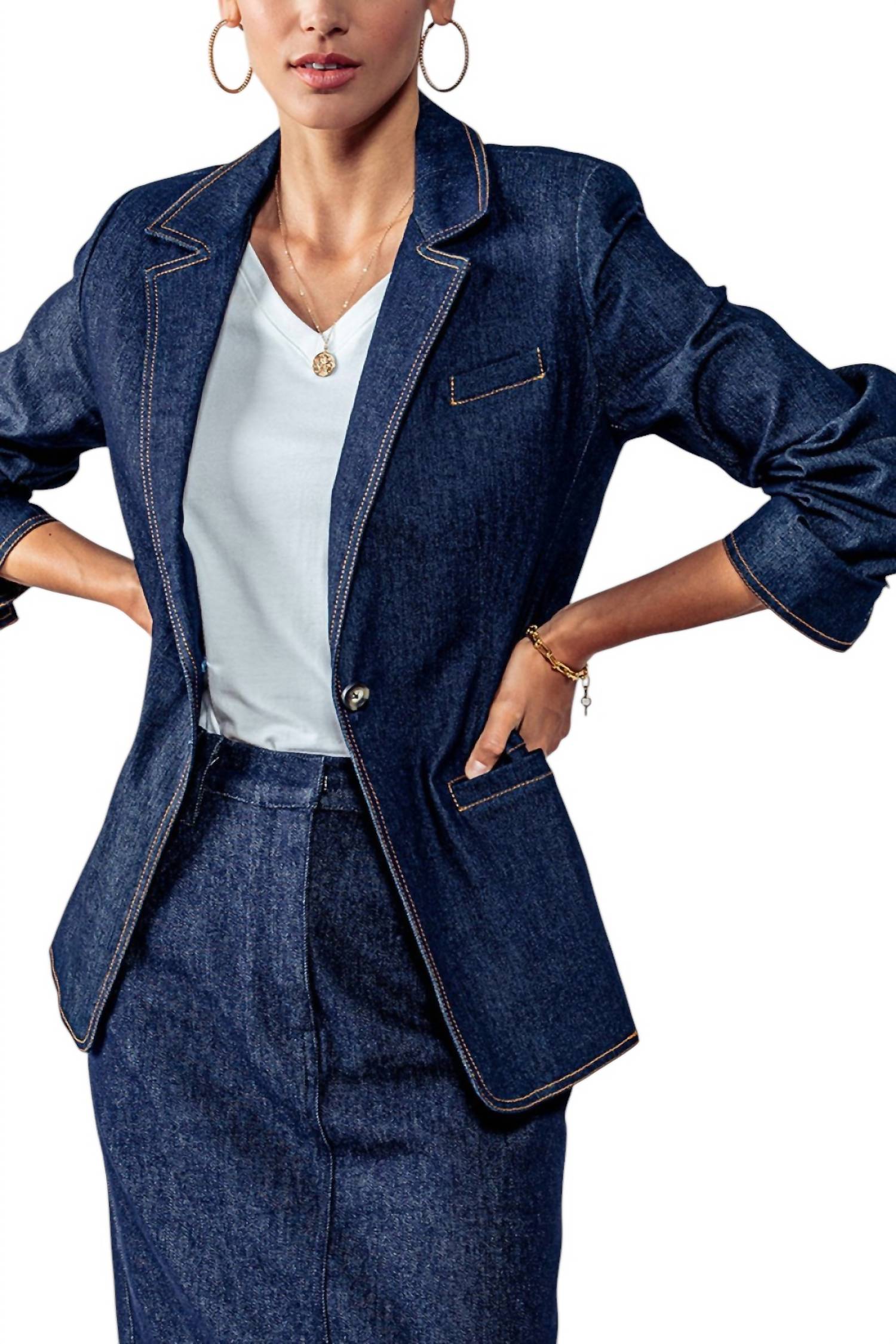 Trend:Notes - Stitch Denim Blazer