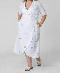 Never Fully Dressed - Cotton Linen Brooklyn Midi Dress - Plus