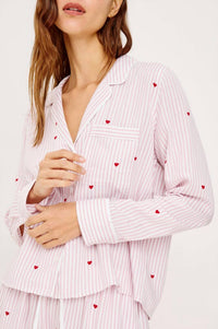 Rails Women's Kellen Pajama Set in rose stripe hearts - women's sleepwear - view 4