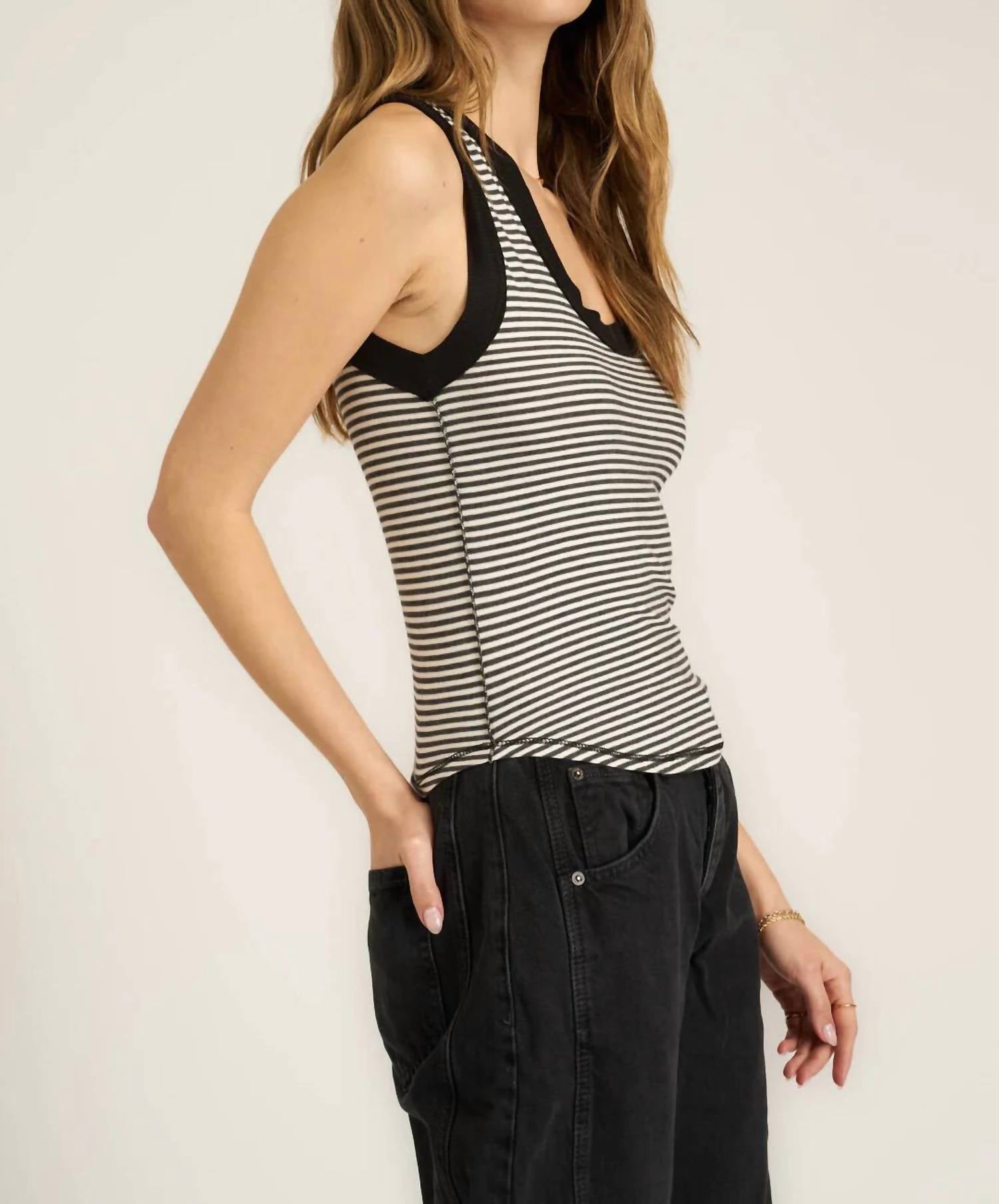 Project Social T - Hits Different Striped Tank Top