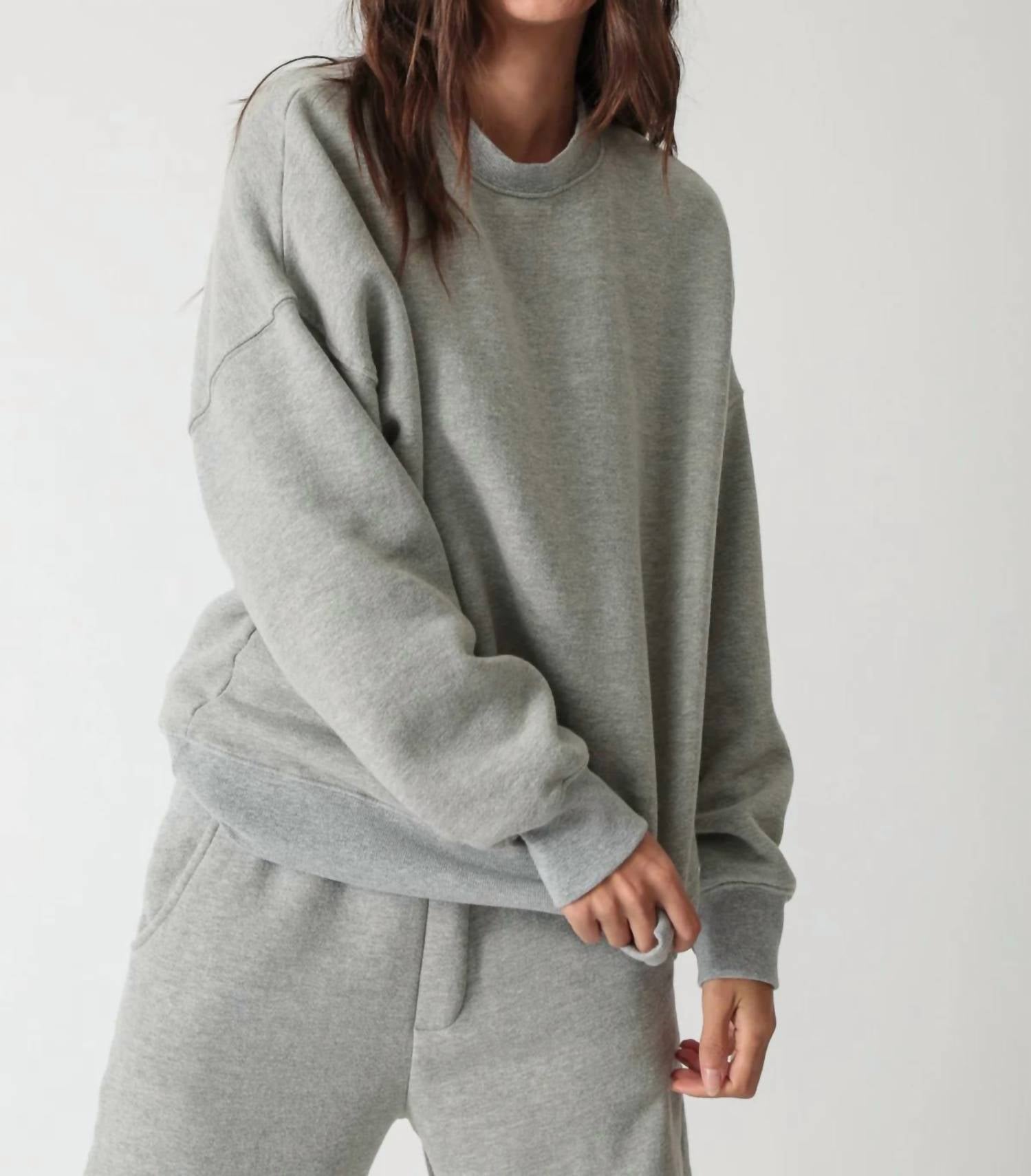 Electric & Rose Atlas Sweatshirt in heather grey - women's top