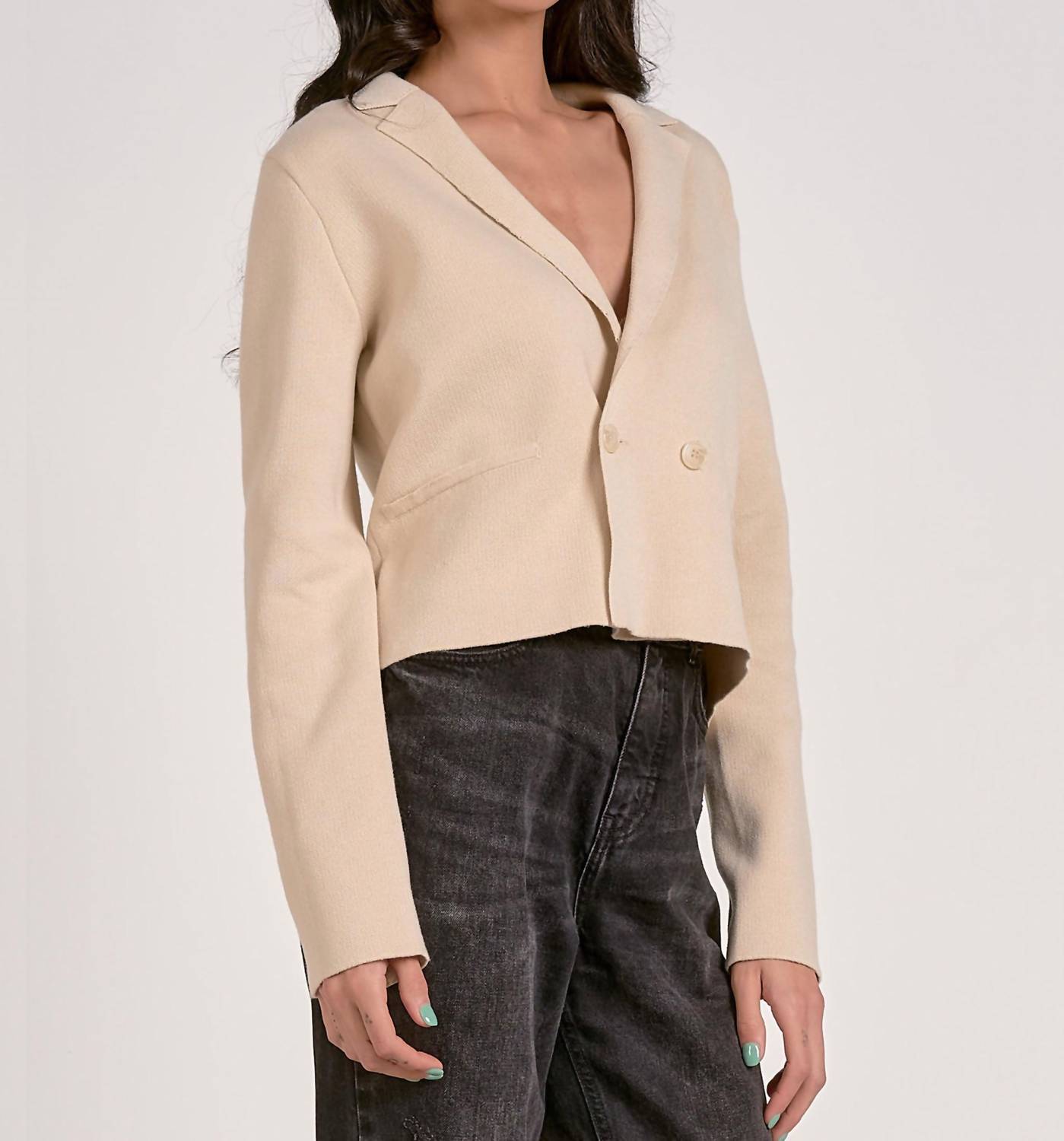 Elan - Sweater Jacket With Lapel