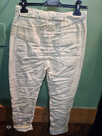 Made In Italy - Women's Embroidered Italian Crinkle Joggers