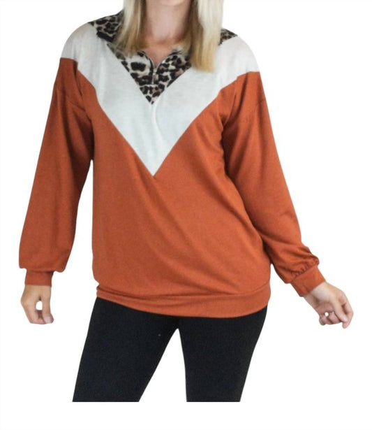 Heimish Usa - Leopard Color Block Pullover