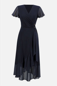Joseph Ribkoff - Knee Length V-neck Wrap Dress