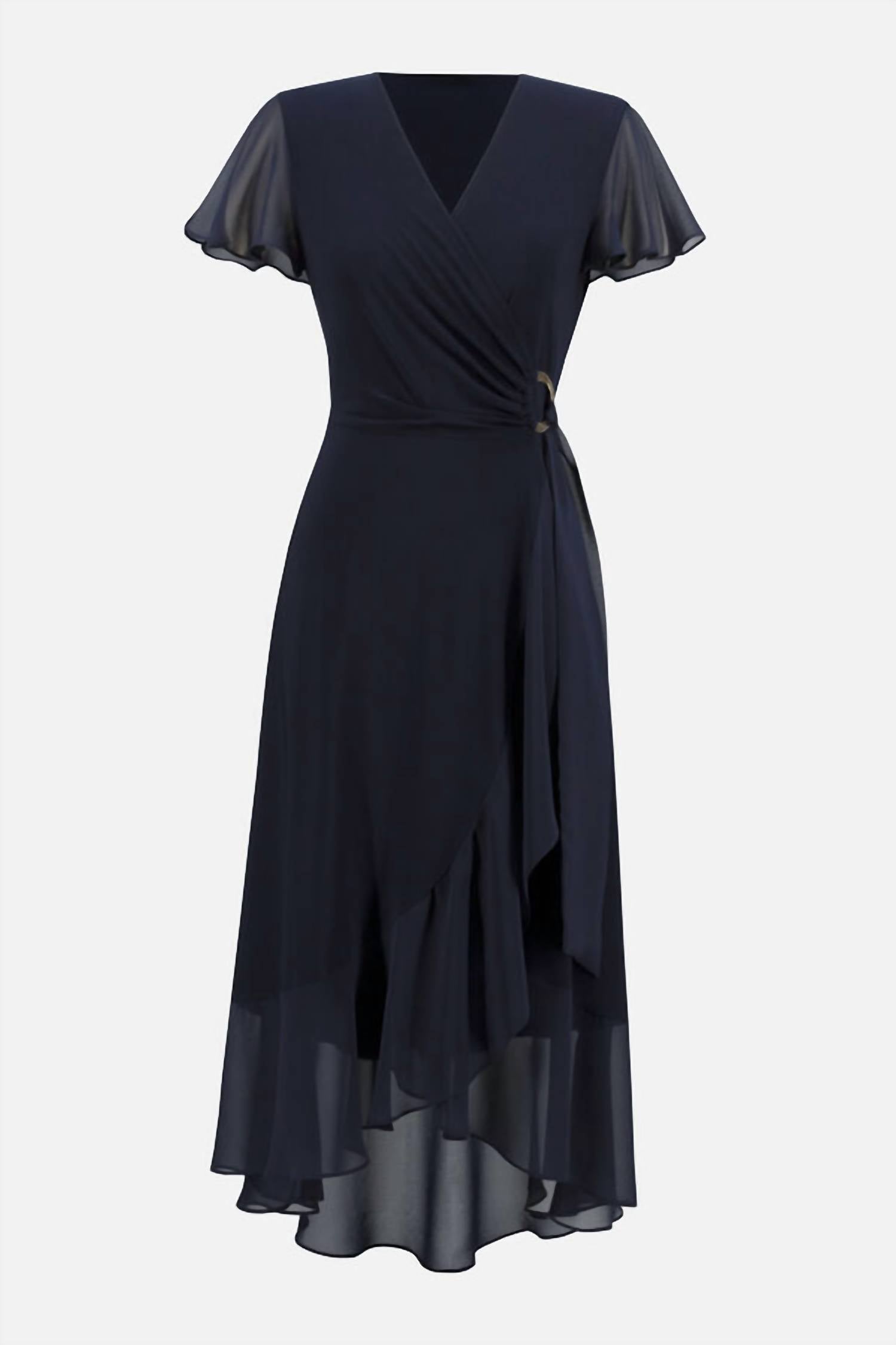 Joseph Ribkoff - Knee Length V-neck Wrap Dress