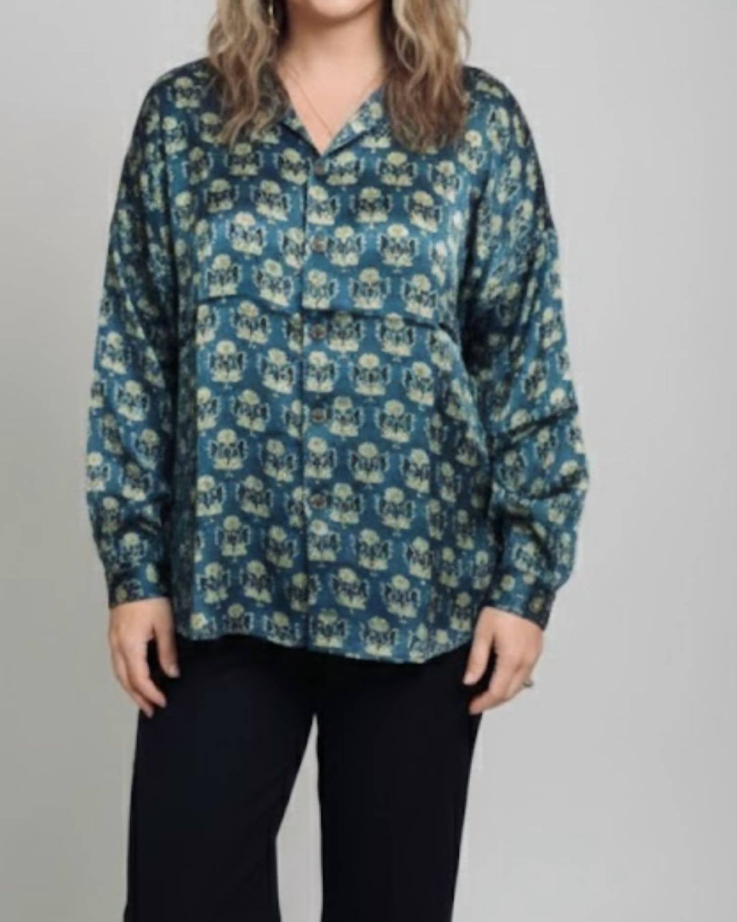 The Devi Shop - Silk Button Down Blouse